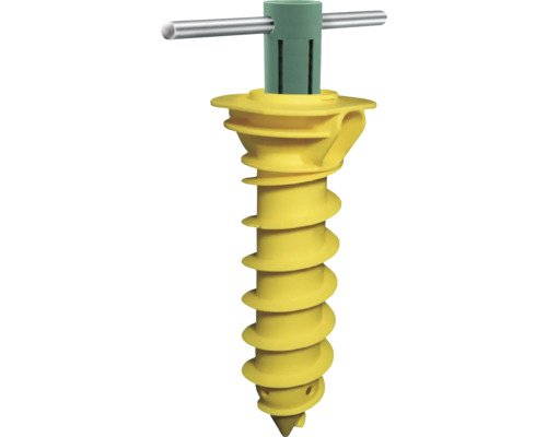 Gult markankare med verktyg för inskruvning