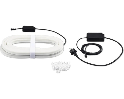LED-ljusslang med fästmaterial och strömförsörjning