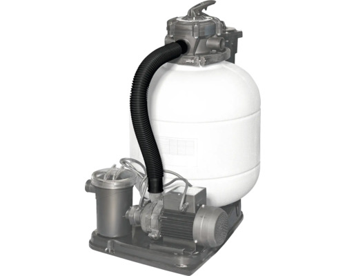 Sandfilteranläggning med anslutningsslang