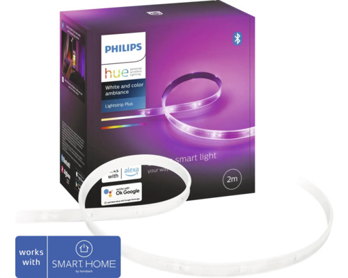 Lightstrip PHILIPS Hue Plus Basis White & Color Ambiance Bluetooth 20W 1600lm 2m - kompatibel med SMART HOME by hornbach