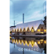 Göteborg byggnads vy med vattenreflektion
