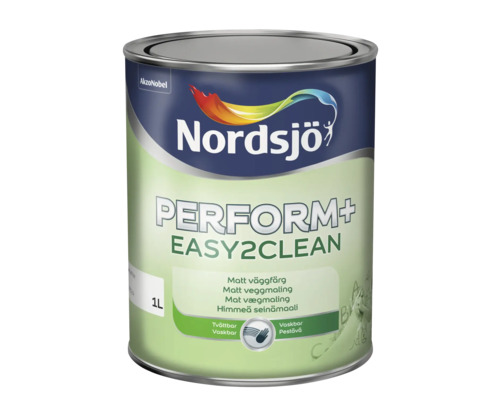 Akrylatfärg NORDSJÖ Perform+ Easy2Clean BW matt vit 1L Akrylatfärg NORDSJÖ Perform+ Easy2Clean BW matt vit 1L