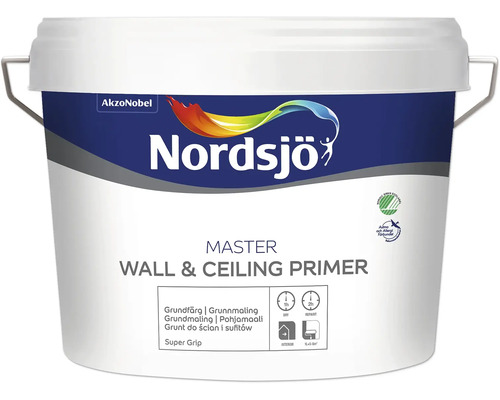Vägg- & takfärg NORDSJÖ Master Wall & Ceiling Primer BW 2,5 L