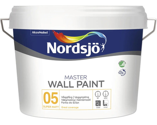 Väggfärg NORDSJÖ Master Wall 5 matt vit 2,5L