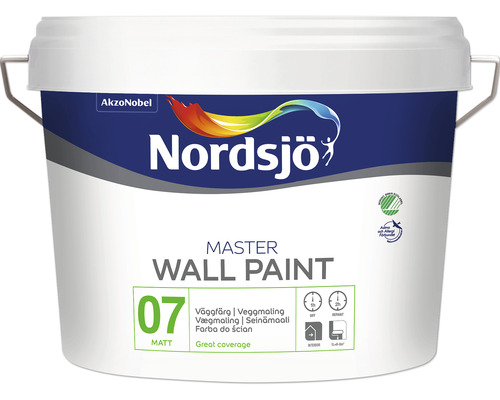 Väggfärg NORDSJÖ Master Wall 7 matt vit 10L-0