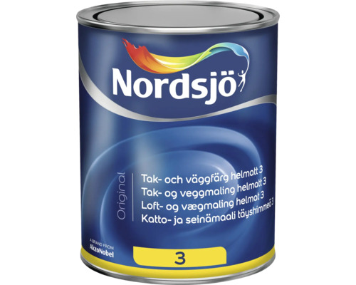 Tak- & väggfärg NORDSJÖ Original 3 BW helmatt vit 1L Tak- & väggfärg NORDSJÖ Original 3 BW helmatt vit 1L