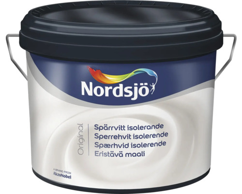 Vägg- & takfärg NORDSJÖ Original spärrvitt ISO 2,5L Hink med isolerfärg för inomhusbruk