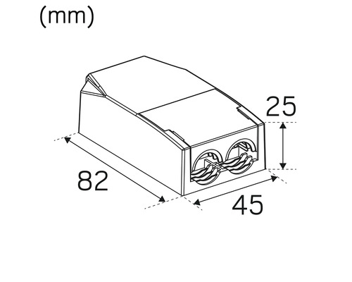 Teknisk ritning av en anslutningsdetalj med måttangivelser.