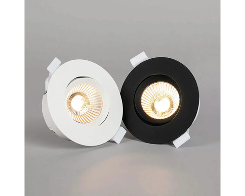 Två runda LED-spotlights för infälld montering