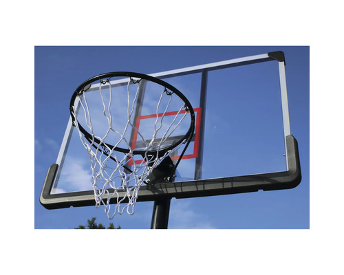 Basketbollkorg med transparent bräda och nät