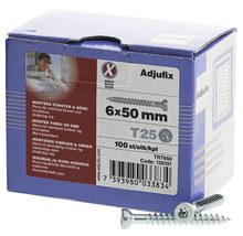 Adjufix skruvar 6x50 millimeter i en förpackning med 100 stycken