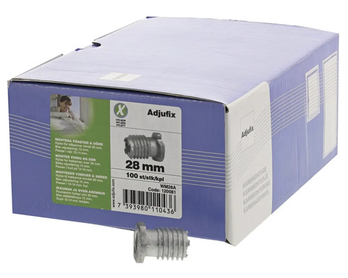 Förpackning med justerskruvar för fönster och dörrar, 28 millimeter