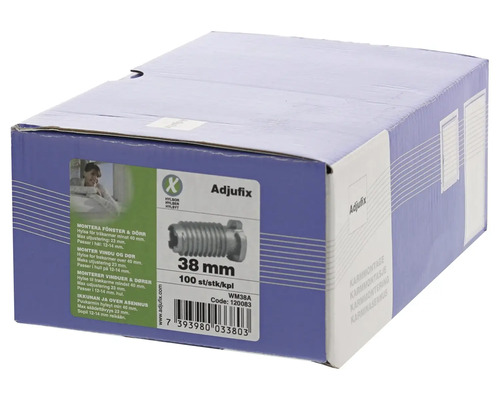 Förpackning Adjufix hylsor 38 mm för montering av fönster- och dörrkarmar