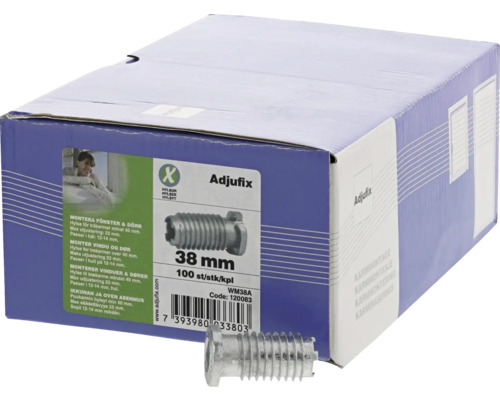 Adjufix fönstermonteringshylsor 38 mm, 100 stycken