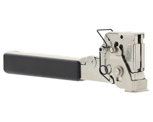 Häftpistol av metall med svart handtag