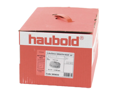 Haubold takpappspik, förzinkad, 3,0 x 35 mm, kartongförpackning