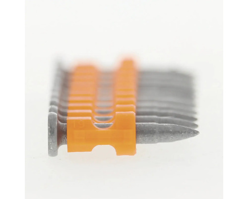 Bandspik för spikpistoler, sammanfogade med plast