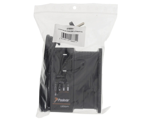 Paslode litiumladdare i förpackning