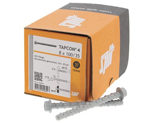 Schaktskruvar TAPCON 4, 8x100/35 millimeter, 50 stycken i en förpackning