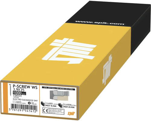 Förpackning P-Screw WS 3,9x35 med 1000 stycken