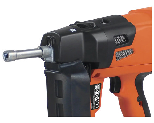 Detaljvy av en gasdriven spikpistol