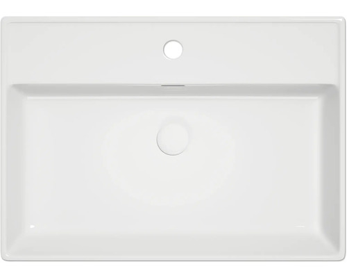 Rektangulärt tvättställ i keramik uppifrån