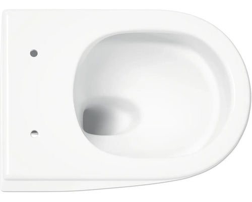 Vägghängd toalett i keramik, ovanifrån