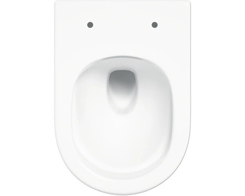 Vit vägghängd toalett med djup spolning för sanitetsbruk