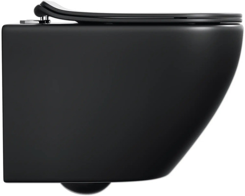 Vägghängd toalett med djup spolkant av keramik