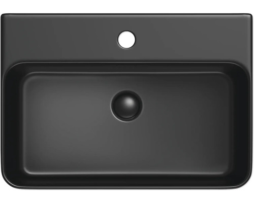 Översikt över ett rektangulärt tvättställ i keramik