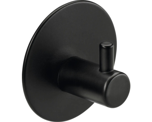 Krok HETTICH självhäftande Ø 48x28mm stål svart matt 5-pack Svart väggkrok för badrum