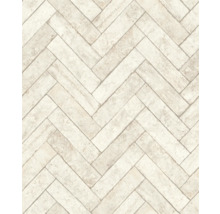 Tapet med fiskbensmönster i stenlook