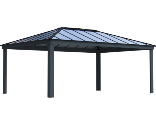 Paviljong med stålram och tak