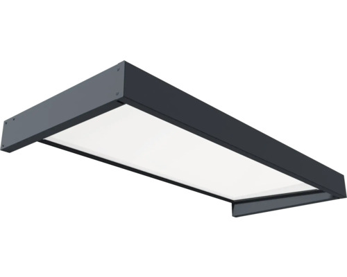 Uteplats med tak och integrerad belysning