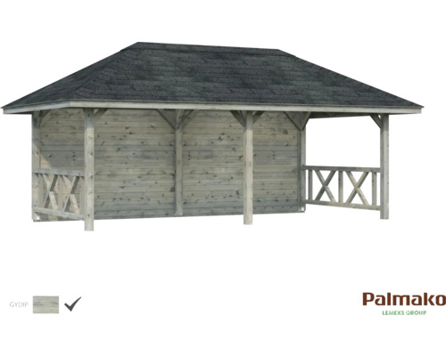 Paviljong PALMAKO Bianca 16,6m² 588x300cm grå doppgrundad