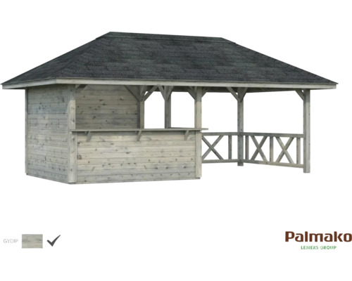 Paviljong PALMAKO Bianca 16,6m² 588x300cm grå doppgrundad