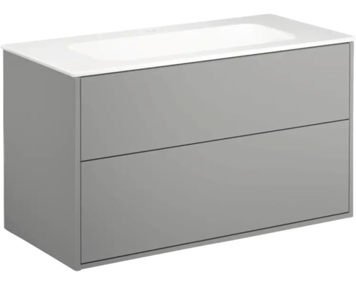 Tvättställsskåp inkl tvättställ GUSTAVSBERG Artic askgrå vit 100 cm 1 blandarhål 8914288