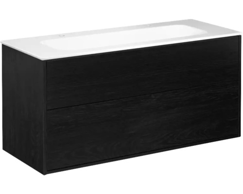 Tvättställsskåp inkl tvättställ GUSTAVSBERG Artic svart ask vit 120 cm 2 blandarhål 8914295