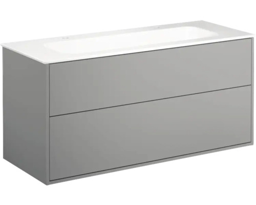 Tvättställsskåp inkl tvättställ GUSTAVSBERG Artic askgrå vit 120 cm 2 blandarhål 8914290