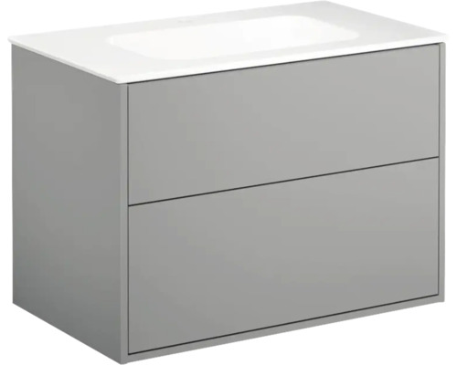 Tvättställsskåp inkl tvättställ GUSTAVSBERG Artic askgrå vit 80 cm 8914287