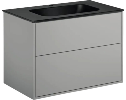 Tvättställsskåp inkl tvättställ GUSTAVSBERG Artic askgrå svart matt 80 cm 8914307