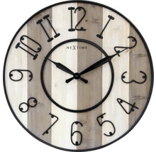 Nextime väggklocka av trä med siffror
