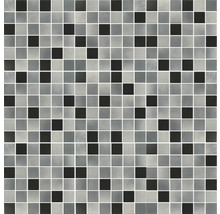 Mosaikplatta med kvadratiska element i olika gråtoner