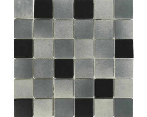 Mosaik keramik HBW022 antracit grå svart matt 28,8x28,8 cm Mosaikplatta med fyrkantig design av stengods