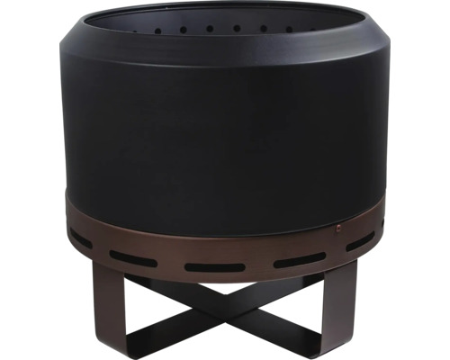 Rökfri eldskål metall Ø45cm svart Eldstad i metall med korsformad bas