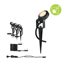 Markspjutstrålkastare set med lampa, kabel och kontakt