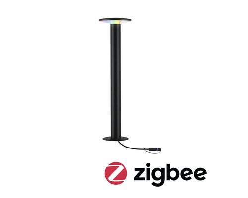 Svart pollare med Zigbee-logotyp