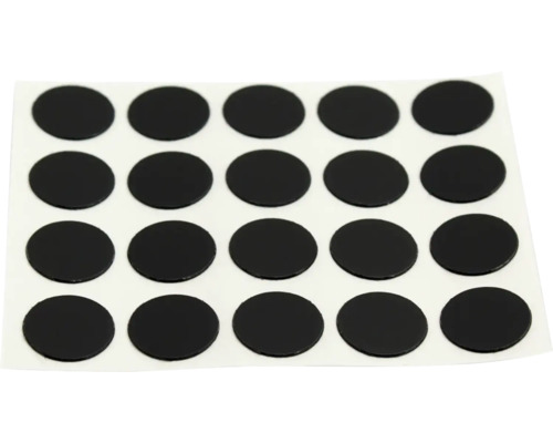 Täckbricka HABO Ø13mm självhäftande svart 20-pack