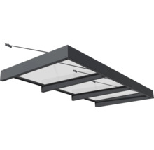 Skärmtak med glastak