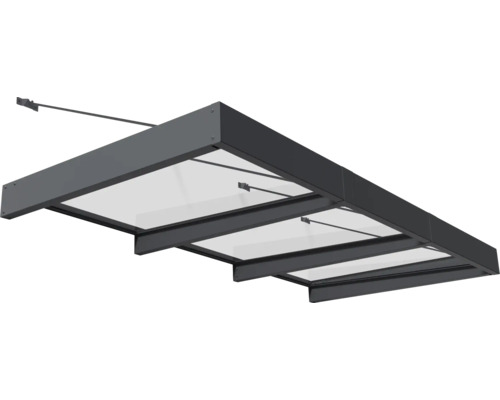 Skärmtak med glastak